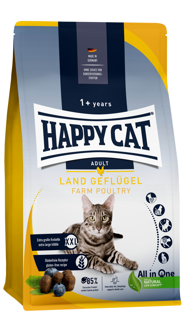 HAPPY CAT Katzen-Trockenfutter Culinary Adult Land-Geflügel